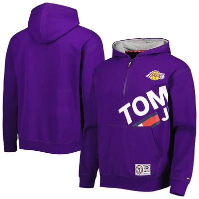 Sweat à capuche demi-zip Bernard Los Angeles Lakers Tommy Jeans pour homme violet