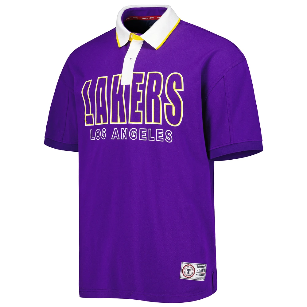 Men's Tommy Jeans Purple Los Angeles Lakers Stanley Pique Polo