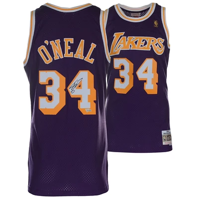 Shaquille O'Neal Los Angeles Autographed Mitchell & Ness Hardwood Classic Swingman 1996-1997 Purple Replica Jersey