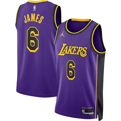 Unisexe Jordan Brand LeBron James Violet Los Angeles Lakers Swingman Jersey - Statement Edition