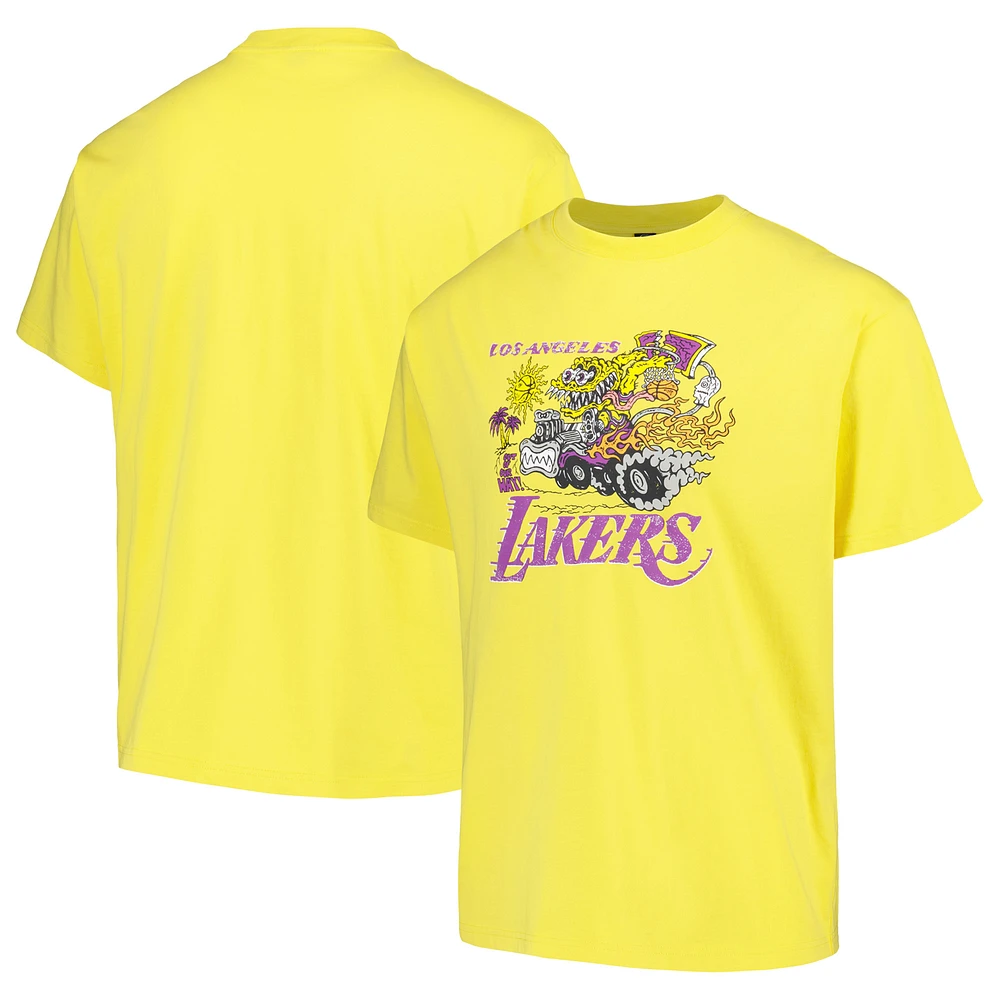 T-shirt unisexe NBA x Brain Dead Gold Los Angeles Lakers identifier la série d'artistes