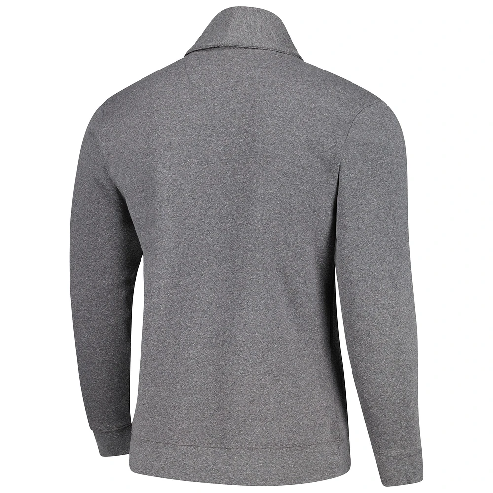 Unisex Sportiqe Heather Gray Los Angeles Lakers Henshaw Full-Button Cardigan Sweater