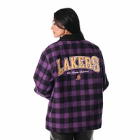 Unisex The Wild Collective Black Los Angeles Lakers Flannel Full-Zip Shacket