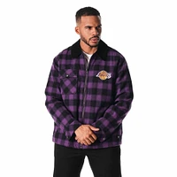 Unisex The Wild Collective Black Los Angeles Lakers Flannel Full-Zip Shacket