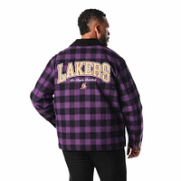 Unisex The Wild Collective Black Los Angeles Lakers Flannel Full-Zip Shacket
