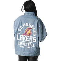 Unisex The Wild Collective Blue Los Angeles Lakers Coaches Full-Zip Denim Jacket