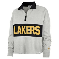 Women's '47 Heather Gray Los Angeles Lakers Breakthrough Remi Quarter-Zip Jacket