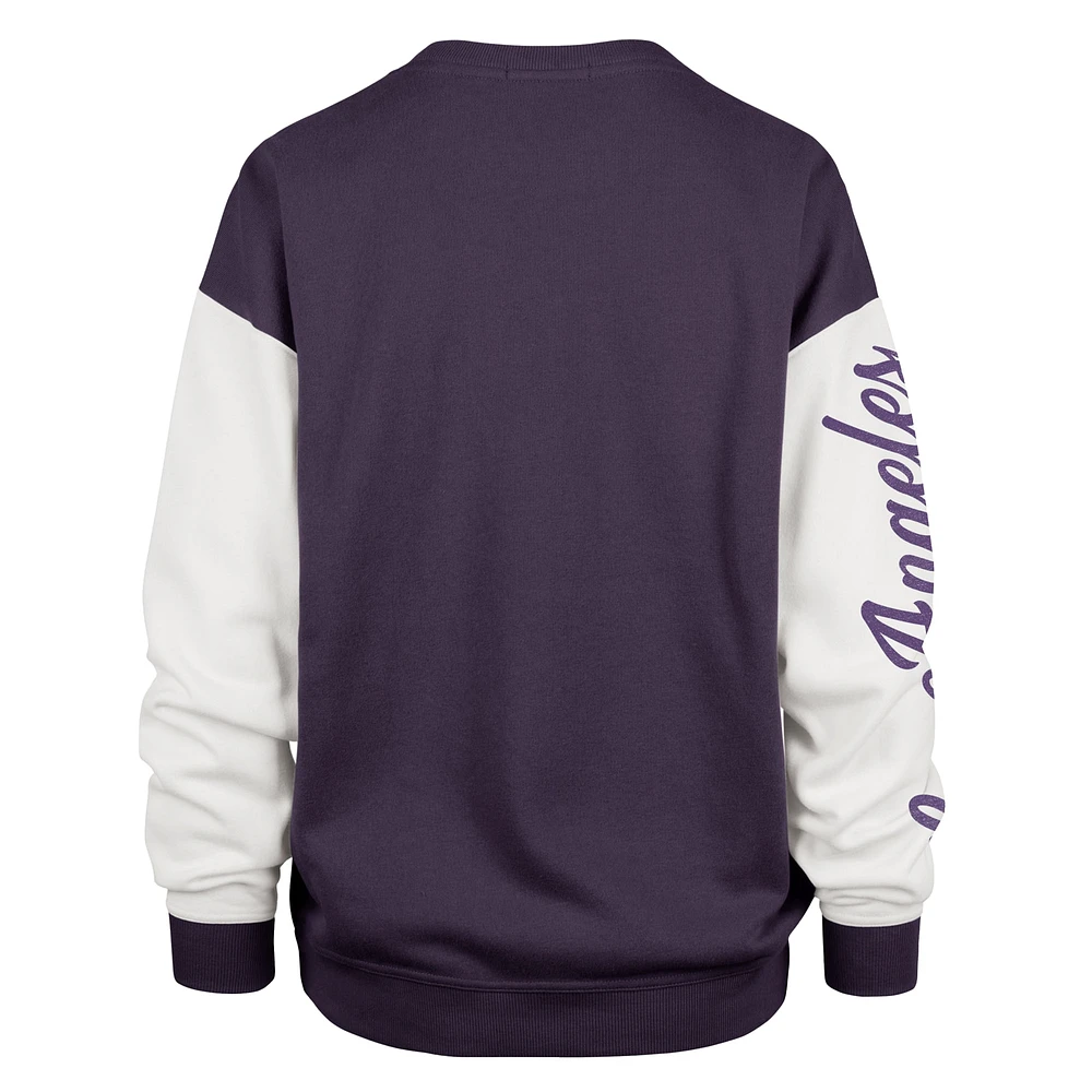Sweat-shirt oversize violet Andie pour femme Los Angeles Lakers '47, grande taille