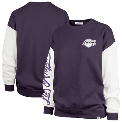 Sweat-shirt oversize violet Andie pour femme Los Angeles Lakers '47, grande taille