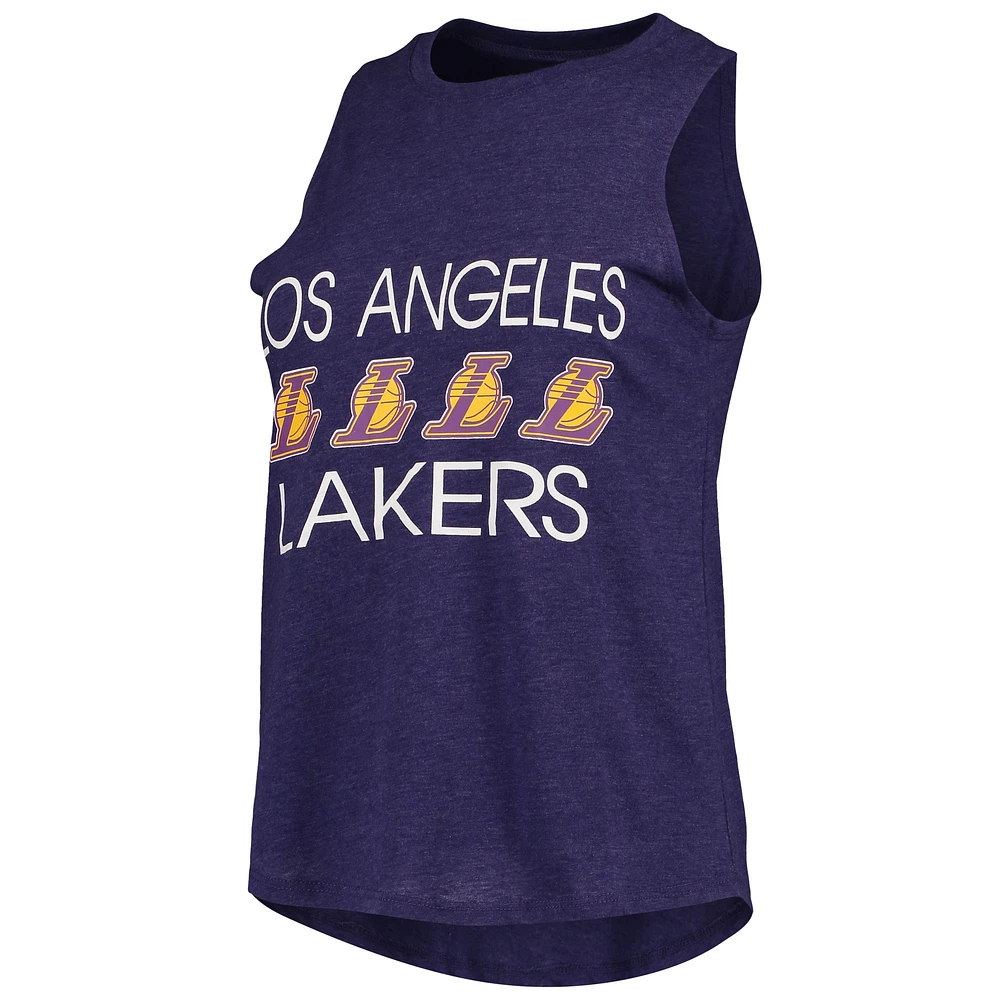 Women's Concepts Sport Black/Purple Los Angeles Lakers Tank Top & Pants Sleep Set