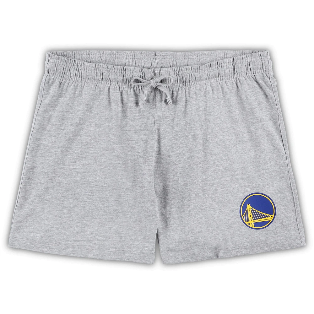 Women's Concepts Sport Purple/Heather Gray Los Angeles Lakers Plus Long Sleeve T-Shirt and Shorts Sleep Set