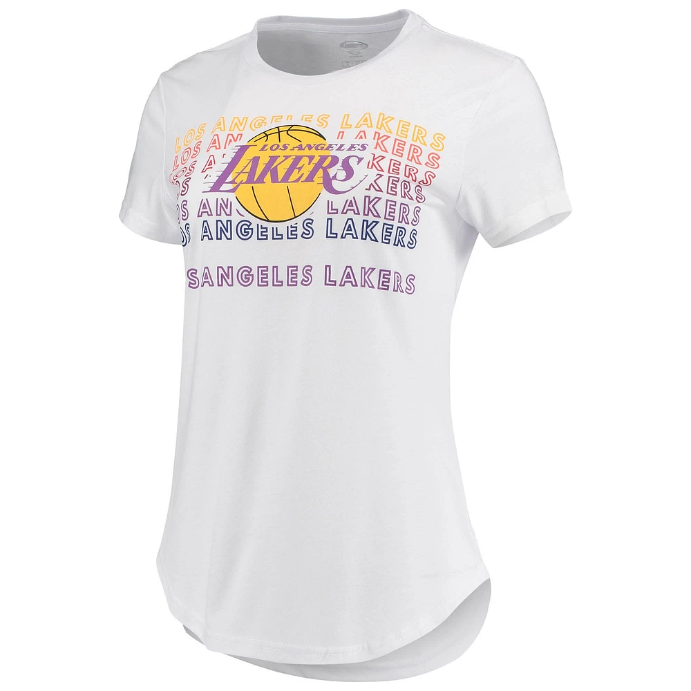 Ensemble t-shirt et legging Los Angeles Lakers Sonata Concepts Sport blanc/anthracite pour femme