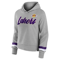 Women's Fanatics Heather Gray Los Angeles Lakers Halftime Pullover Hoodie