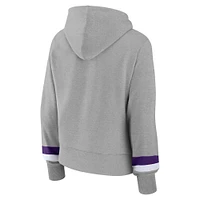 Women's Fanatics Heather Gray Los Angeles Lakers Halftime Pullover Hoodie