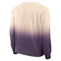 Women's Fanatics Tan/Purple Los Angeles Lakers Lounge Arch Raglan Pullover Sweatshirt