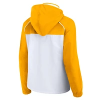 Women's Fanatics White/Gold Los Angeles Lakers Anorak Raglan Full-Zip Hoodie Jacket
