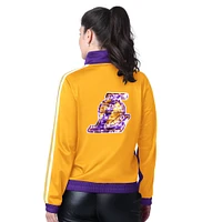 Women's G-III 4Her by Carl Banks Purple/Gold Los Angeles Lakers Rebel Sequin Bling Full-Zip Track Jacket