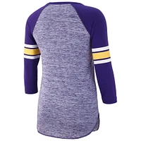 Women's G-III 4Her by Carl Banks Purple Los Angeles Lakers Recover 3/4-Sleeve Raglan T-Shirt