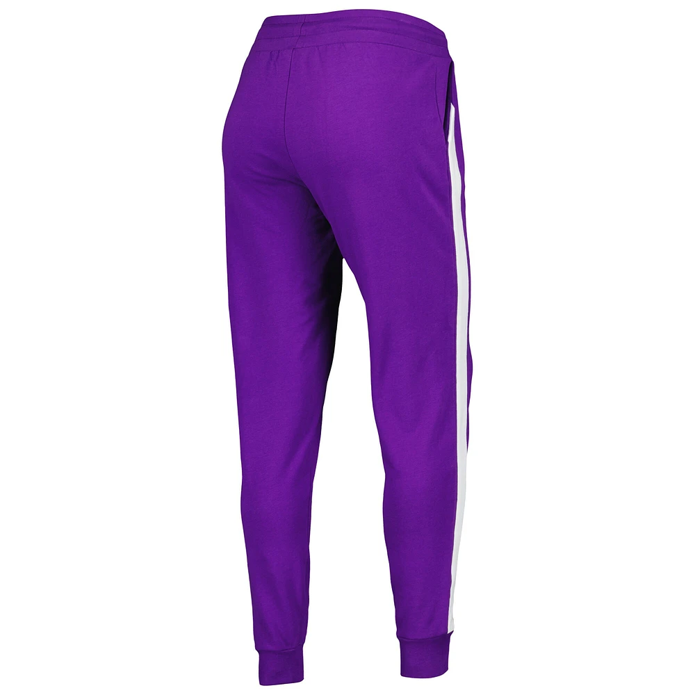 Women's Lusso Purple Los Angeles Lakers Maddie & Matildas Raglan Tri-Blend Pullover Hoodie Jogger Pants Set