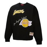 Women's Mitchell & Ness Black Los Angeles Lakers Hardwood Classics Home Team Pullover Sweatshirt