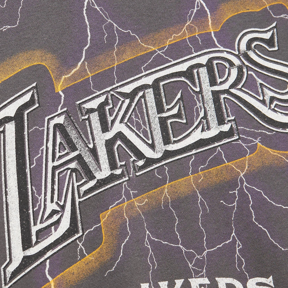 Women's Mitchell & Ness Charcoal Los Angeles Lakers Hardwood Classics Lightweight Pullover Sweatshirt