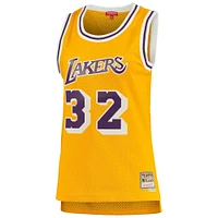 Women's Mitchell & Ness Magic Johnson Gold Los Angeles Lakers 1984/85 Hardwood Classics Swingman Jersey