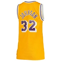 Women's Mitchell & Ness Magic Johnson Gold Los Angeles Lakers 1984/85 Hardwood Classics Swingman Jersey