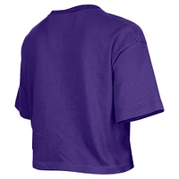 Women's New Era Purple Los Angeles Lakers Oversized Boxy Crop T-Shirt