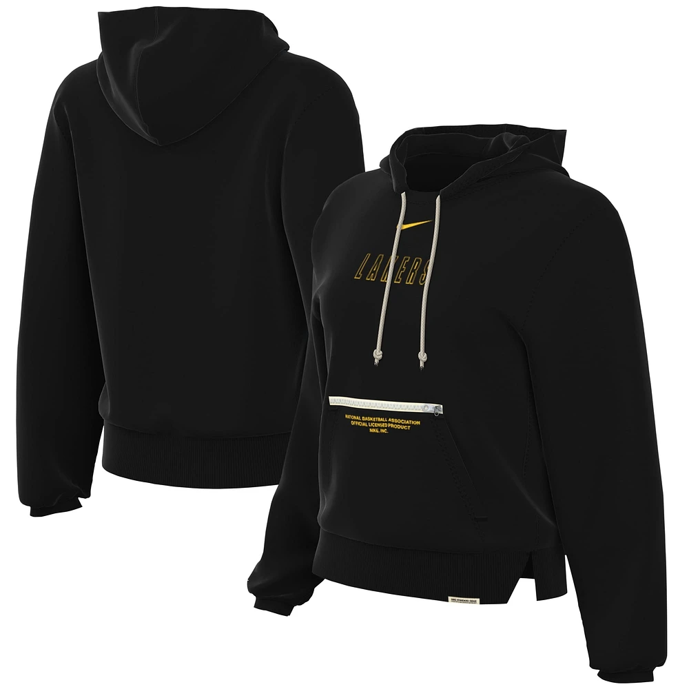 Women's Nike Black Los Angeles Lakers Courtside Standard Issue Performance Pullover Hoodie