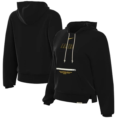 Women's Nike Black Los Angeles Lakers Courtside Standard Issue Performance Pullover Hoodie