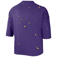 Women's Nike Purple Los Angeles Lakers Courtside Splatter Cropped T-Shirt