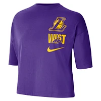 Women's Nike Purple Los Angeles Lakers Essential Boxy T-Shirt