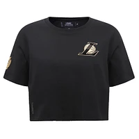 Women's Pro Standard Black Los Angeles Lakers Holiday Glam Boxy T-Shirt
