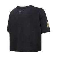 Women's Pro Standard Black Los Angeles Lakers Holiday Glam Boxy T-Shirt