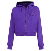 Women's Pro Standard Purple Los Angeles Lakers Triple Tonal Full-Zip Hoodie