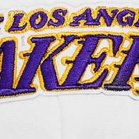 Women's Pro Standard White Los Angeles Lakers Script Tail Cropped Pullover Hoodie