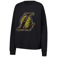 Women's Terez Black Los Angeles Lakers Gemstone Logo Pullover Sweatshirt