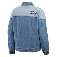 Women's WEAR by Erin Andrews Blue Los Angeles Lakers Full-Button Denim Jacket