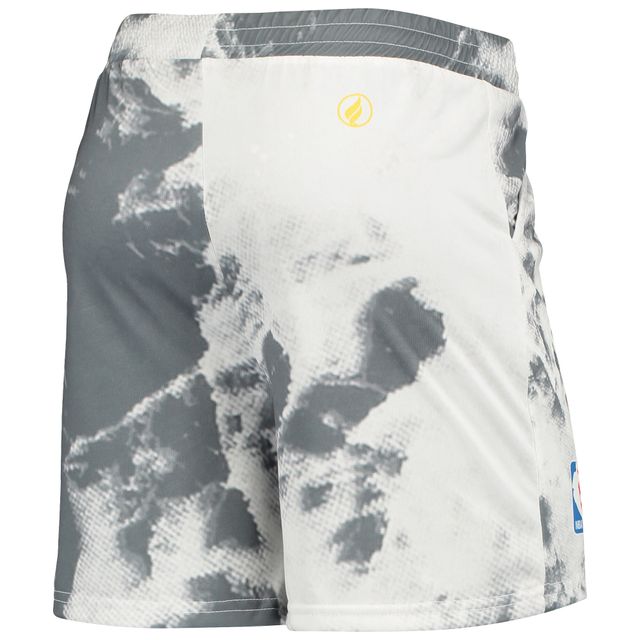 Ensemble Crop Top & Short Los Angeles Lakers Tie-Dye Blanc/Noir pour Femme