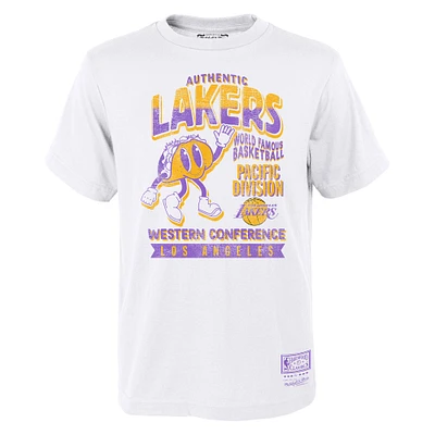 T-shirt blanc Mitchell & Ness pour jeunes avec personnage des Los Angeles Lakers Concession Food