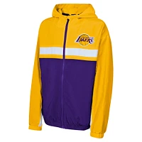Youth Gold Los Angeles Lakers Headliner Windbreaker Full-Zip Hoodie Jacket