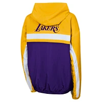 Youth Gold Los Angeles Lakers Headliner Windbreaker Full-Zip Hoodie Jacket