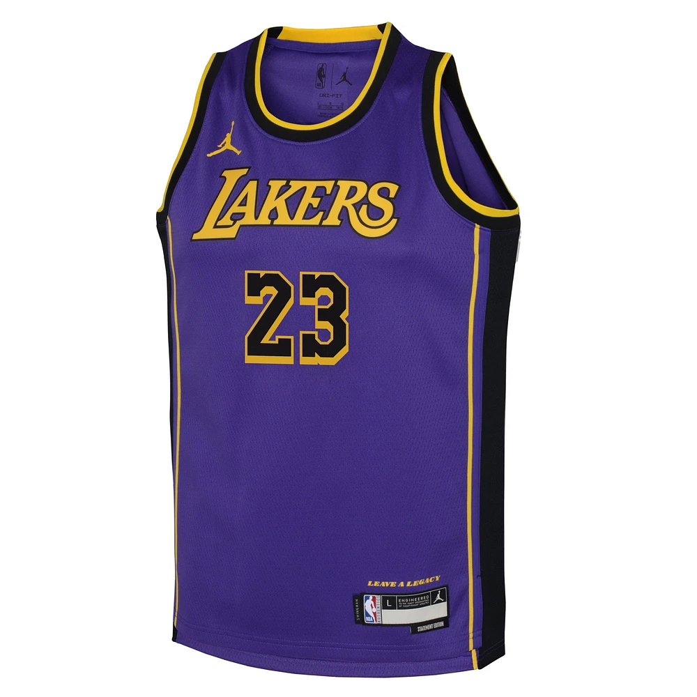 Youth Jordan Brand LeBron James Purple Los Angeles Lakers Swingman Jersey - Statement Edition