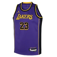 Youth Jordan Brand LeBron James Purple Los Angeles Lakers Swingman Jersey - Statement Edition