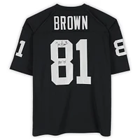 Tim Brown Los Angeles Raiders Autographed Black 1994 Mitchell & Ness Authentic Jersey with "HOF 15" Inscription