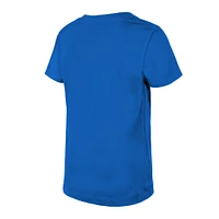 Girls Youth New Era Royal Los Angeles Rams Reverse Sequin V-Neck T-Shirt