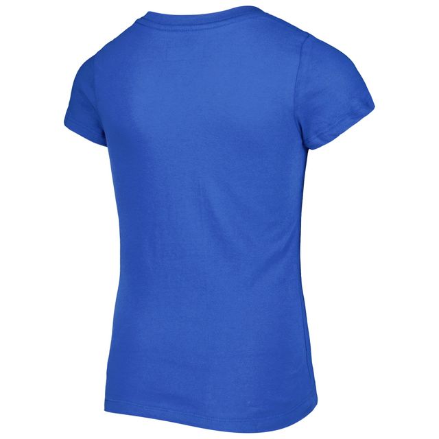 T-shirt à encolure en V avec inscription sequins inversés des Los Angeles Rams de New Era pour jeune fille