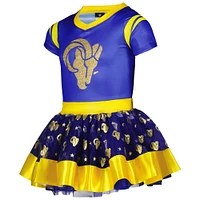 Girls Youth Royal Los Angeles Rams Tutu Tailgate Game Day V-Neck Costume