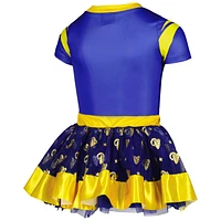 Girls Youth Royal Los Angeles Rams Tutu Tailgate Game Day V-Neck Costume