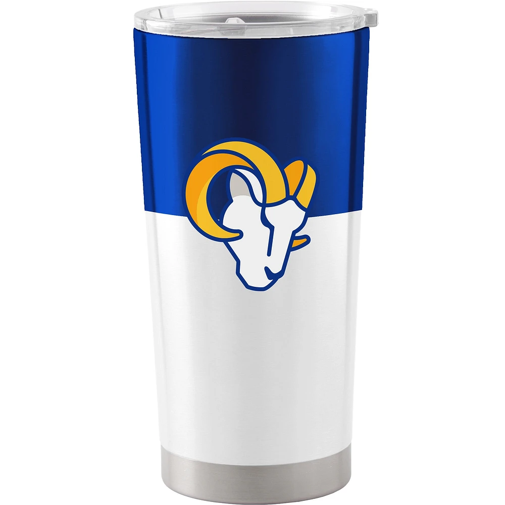 Verre à vin en acier inoxydable colorblock Los Angeles Rams de 20 oz